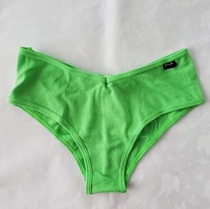 🔥💖NWT PINK Victoria's Secret ribbed cotton cheeky panties Small green